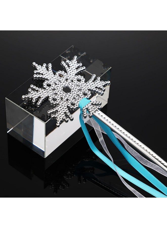 Civaner 21 Pieces Frozen Wand Winter Princess Wands Snowflake Wand Silver Wand Frozen Snowflake Wand Snowflake Magic Wand Ice Princess Snowflake Wands Dazzling Party Favors For Birthday Party Playing Dress - Image 5