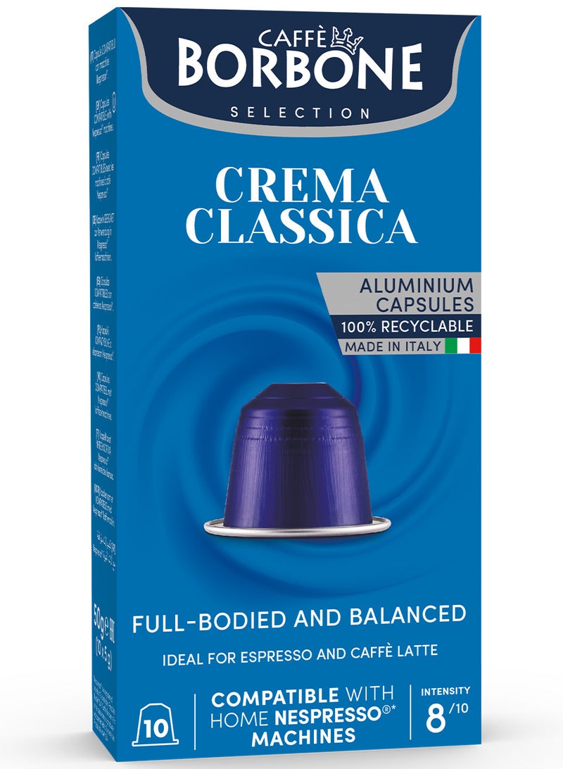 CAFFE BORBONE Borbone capsules crema classica compatible with nespresso machines 10 pcs - Image 1