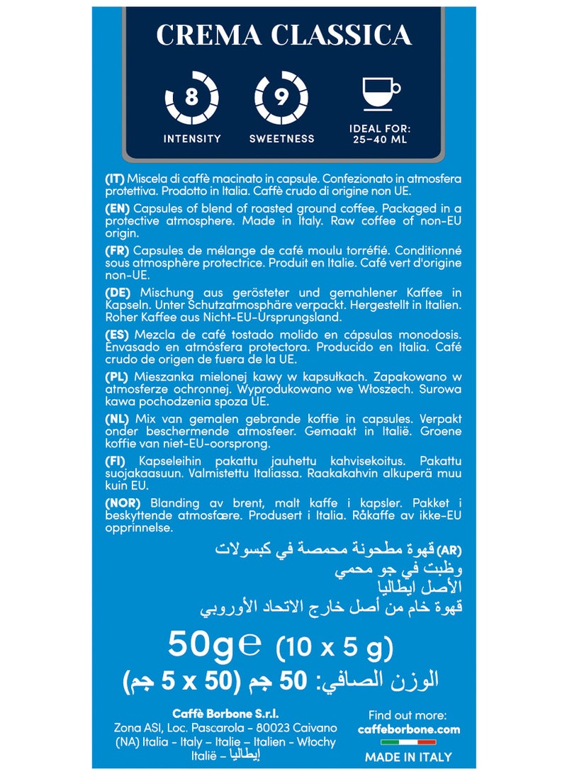 CAFFE BORBONE Borbone capsules crema classica compatible with nespresso machines 10 pcs - Image 2