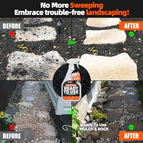 Shabebe Mulch Hold with Sprayer -Ready to Use Binder for Landscaping, Fast-Dry No Dilution Landscape Glue Spray for Rocks, Binder, Mulch Bond and Pea Gravel Stabilizer 27OZ - Image 2