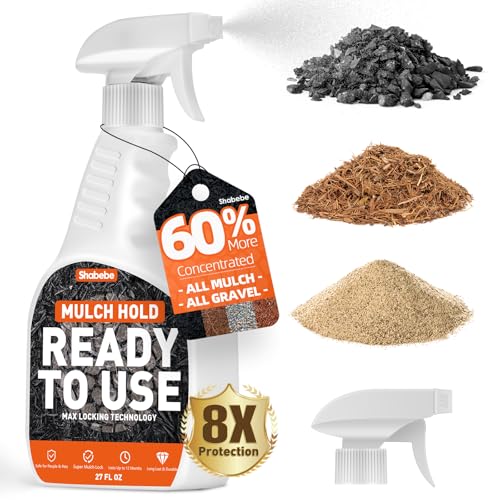 Shabebe Mulch Hold with Sprayer -Ready to Use Binder for Landscaping, Fast-Dry No Dilution Landscape Glue Spray for Rocks, Binder, Mulch Bond and Pea Gravel Stabilizer 27OZ - Image 1