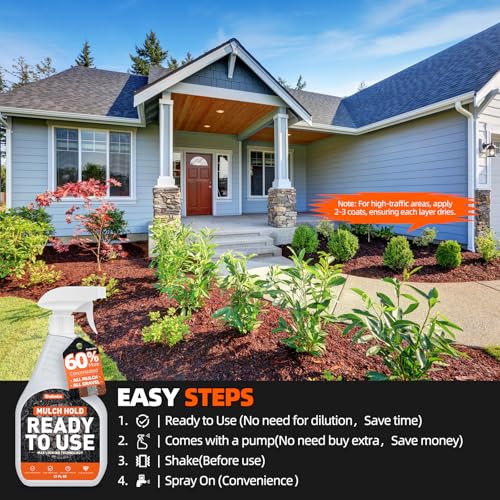 Shabebe Mulch Hold with Sprayer -Ready to Use Binder for Landscaping, Fast-Dry No Dilution Landscape Glue Spray for Rocks, Binder, Mulch Bond and Pea Gravel Stabilizer 27OZ - Image 4