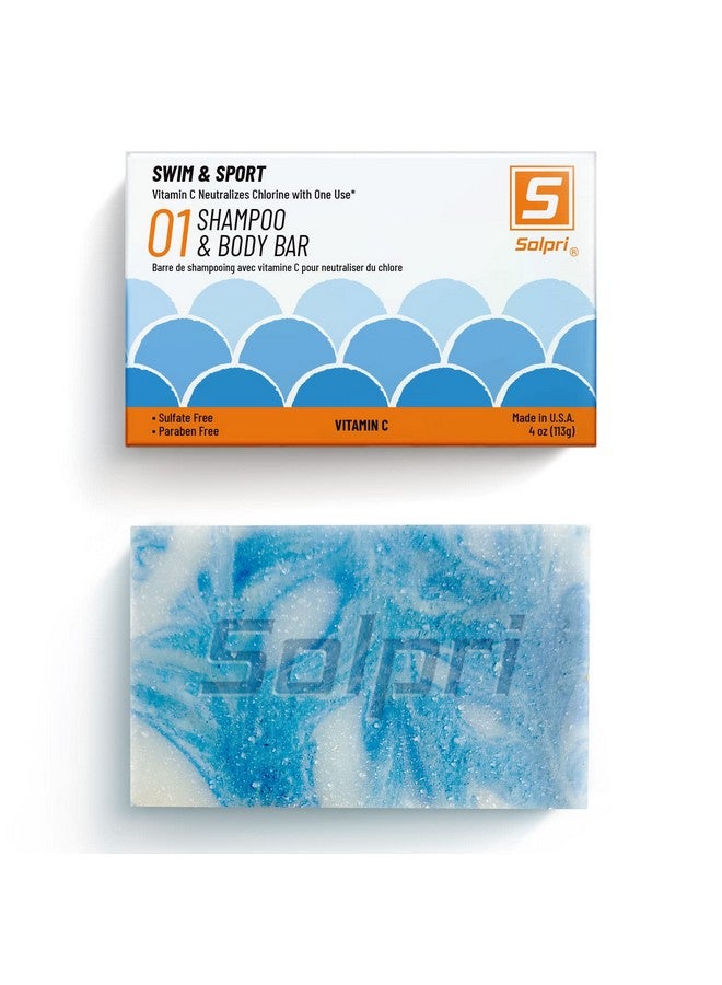 Solpri Swim Shampoo Soap Bar For Hair & Body Unscented With Vitamin C To Remove Chlorine 4 Oz - Image 1