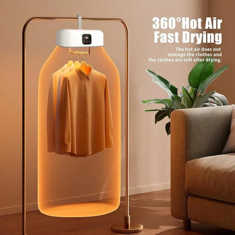 PRIMO PLUS Portable Folding Electric Clothes Dryer, BJ-002 Smart Clothes Drying Machine with Digital Timer, Space Saving, Ideal for Home, Travel, Baby Clothes - Image 3