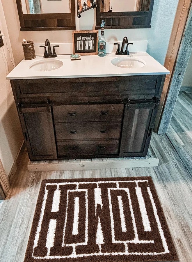 RoomTalks Washable Howdy Rug Indoor Doormat, Cowboy Country Brown Southwestern Bathroom Rugs Non Slip Bath Mat, Wild West Rodeo Texas Throw Rugs 2x3 Small Area Rug for for Bedroom Bathroom Kitchen - Image 2