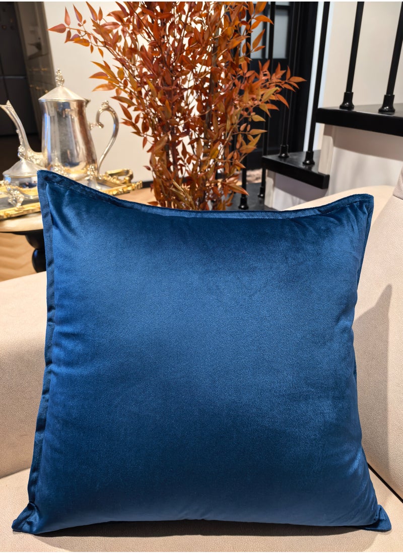 Generic Pack of 2, Noble Blue Velvet Square Throw Pillow Cover Cushion Covers Pillowcase, Home Decorations for Sofa Couch Bed Chair 18x18 Inch(45x45 cm)  - Image 2