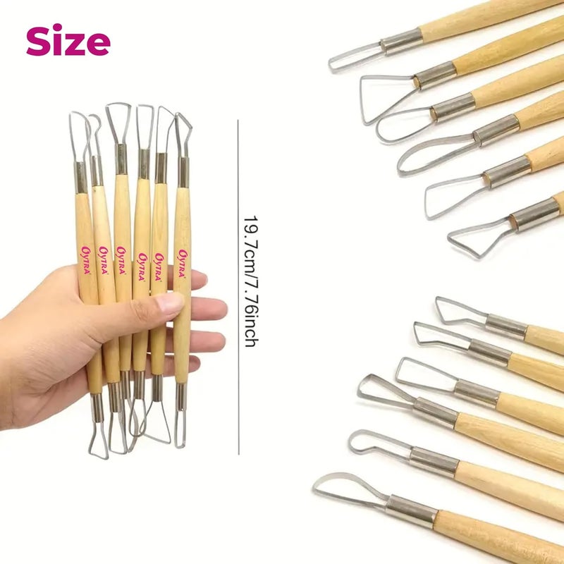 Oytra Sculpting Pottery Tools Steel Modeling Dual Headed for Clay Fondant Cake Ceramic Dough Carving Art and Craft for Beginners Artists Professionals Hobbiysts - Image 2