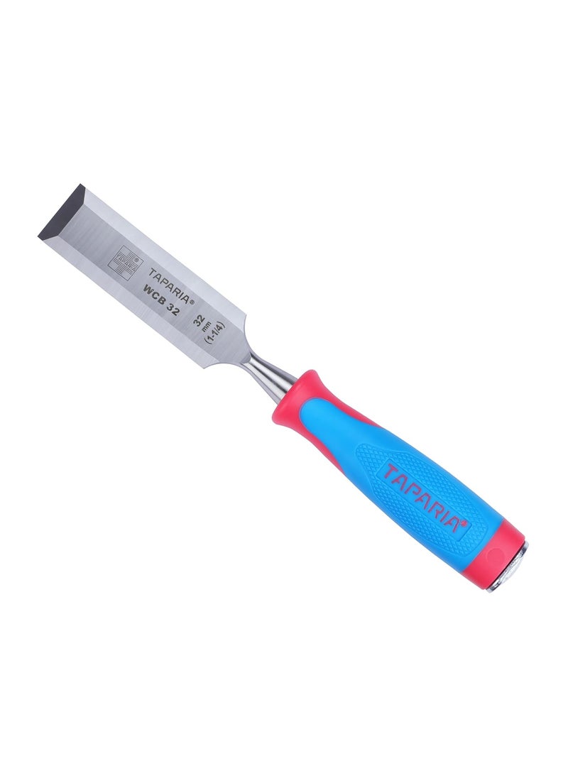 Taparia Taparia WCB32 Steel 32mm Bevelled Edge Chisel Blue and Silver  - Image 3