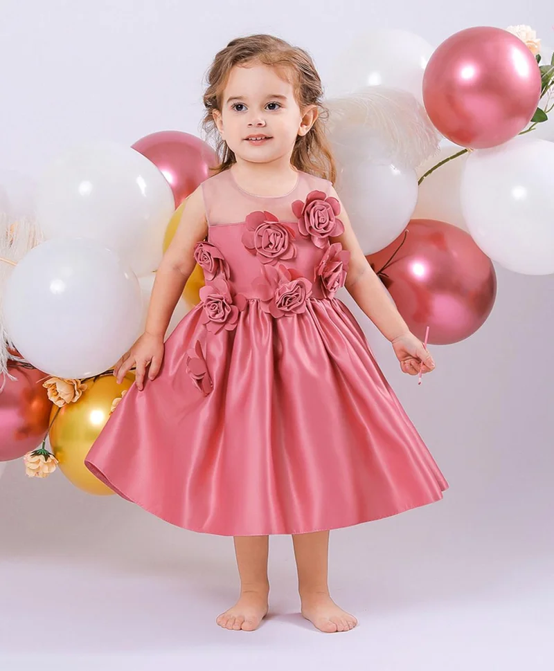 مارك وميا فستان حفلات مزين بالزهور من مارك وميا - وردي