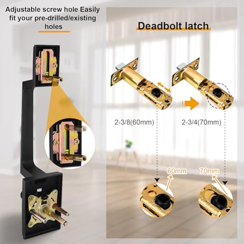 Azdele Matte Black Front Door Handle Set with Reversible Lever - Exterior Door Handle Set for Right or Left Handed Doors, Front Door Handle Matte Black - Image 4