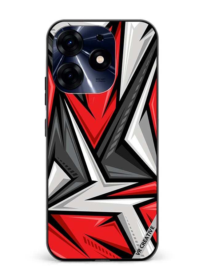 VR CREATIVE Protective Case Cover For Tecno Spark 10 Pro Texture Sports Racing Style Red Color Design Multicolour - Image 1