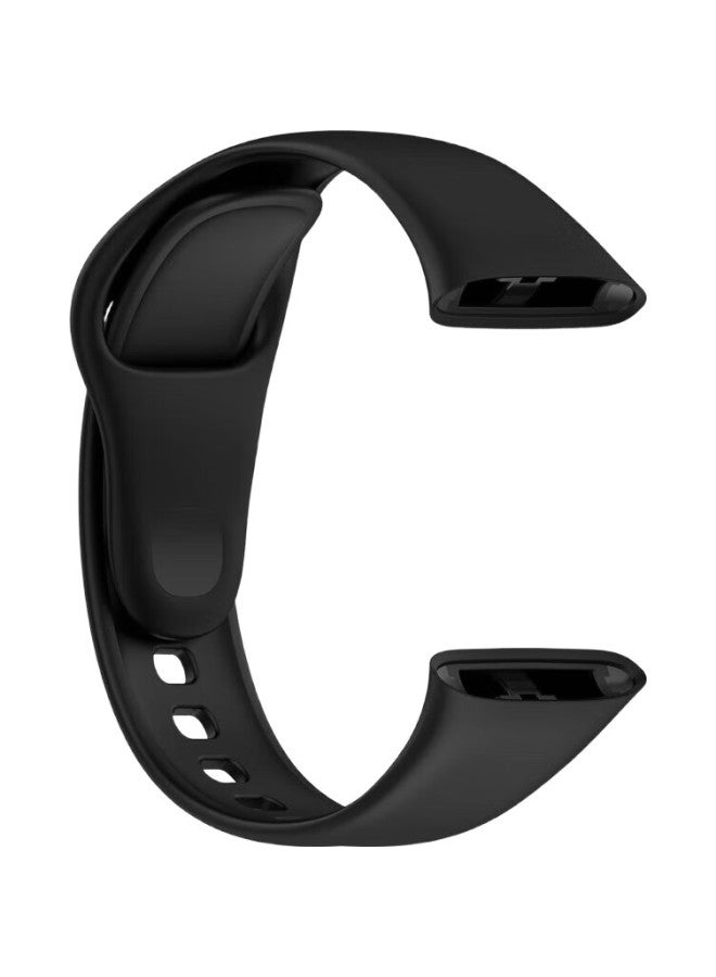 KMaxAI Compatible Silicone Watch Band For Xiaomi Redmi Watch 3, Xiaomi Redmi Smart Sports Watch Strap, Dopamine Fresh Replacement Wristband, Elegant Black - Image 3