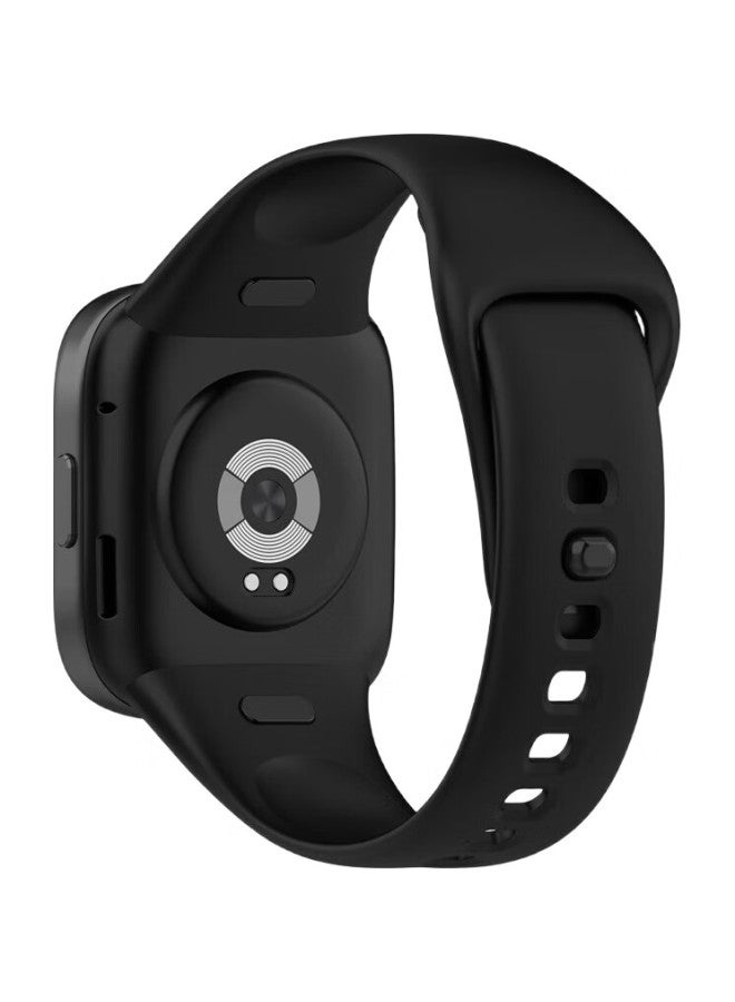 KMaxAI Compatible Silicone Watch Band For Xiaomi Redmi Watch 3, Xiaomi Redmi Smart Sports Watch Strap, Dopamine Fresh Replacement Wristband, Elegant Black - Image 2