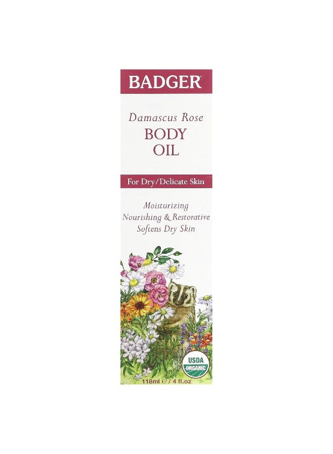 Badger, Damascus Rose Body Oil, 4 fl oz (118 ml) - Image 2