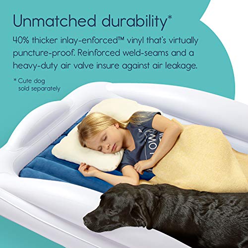 hiccapop Inflatable Toddler Travel Bed with Safety Bumpers [4-Sided] | Portable Toddler Bed for Kids | Toddler Air Mattress | Kids Air Mattress - Navy Blue - Image 4