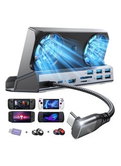 Lisen LISEN 10-IN-1 Docking Station for Steam Deck OLED&ROG Ally X&Legion Go, Dual Cooling Fan 5 USB Ports and 4K@60Hz, 100W Charging Port Support ROG Ally 30W Mode, Gigabit Ethernet Fit for Steam Deck OLED  - Image 1
