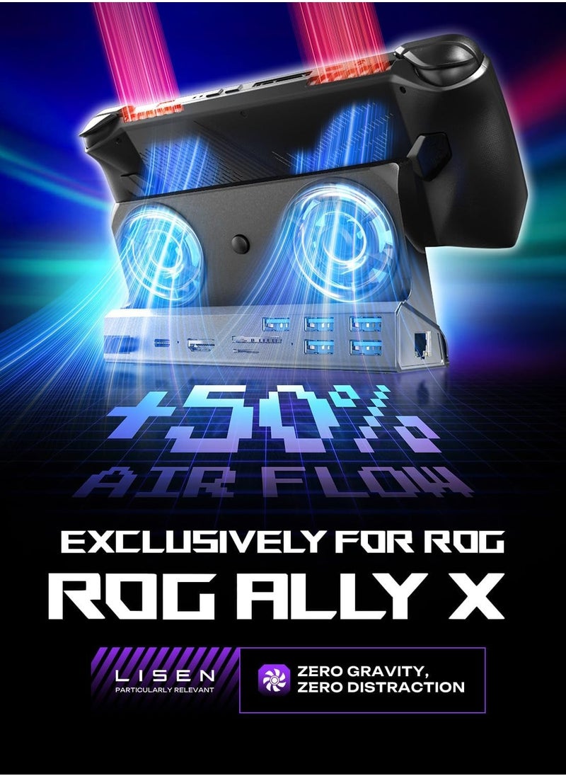 ماركة غير محددة قاعدة إرساء 10 في 1 لأجهزة Steam Deck OLED&ROG Ally X&Legion Go، مروحة تبريد مزدوجة 5 منافذ USB و4K@60 هرتز، منفذ شحن 100 واط يدعم وضع ROG Ally 30 واط، Gigabit Ethernet مناسب لـ Steam Deck OLED  - Image 5