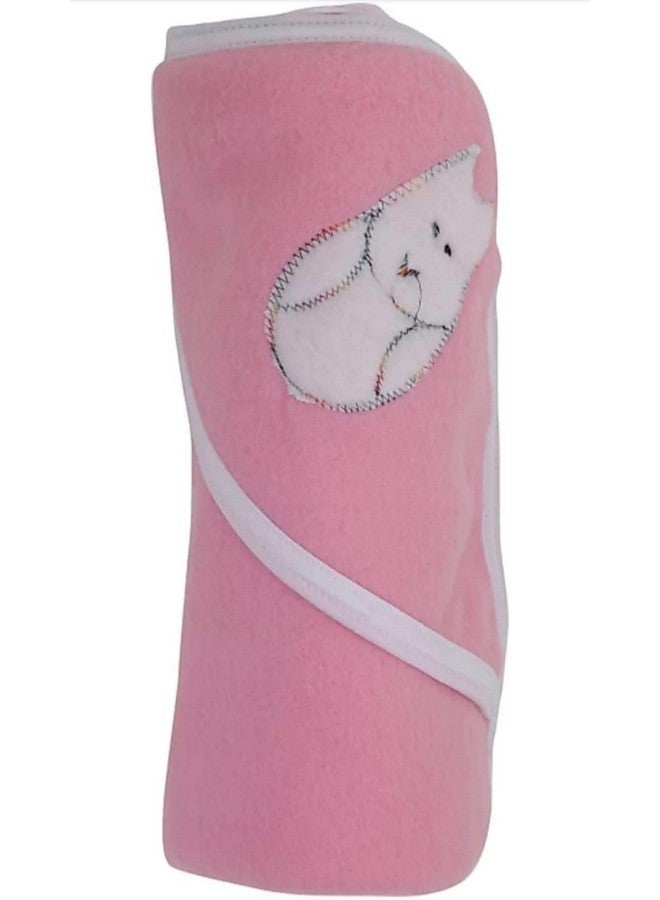 Brandonn Fleece Supersoft Hooded Blanket Cum Wrapper For Babies (Pink, Blue, Green And Purple) - Pack Of 4 - Image 5