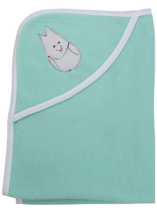 Brandonn Fleece Supersoft Hooded Blanket Cum Wrapper For Babies (Pink, Blue, Green And Purple) - Pack Of 4 - Image 3