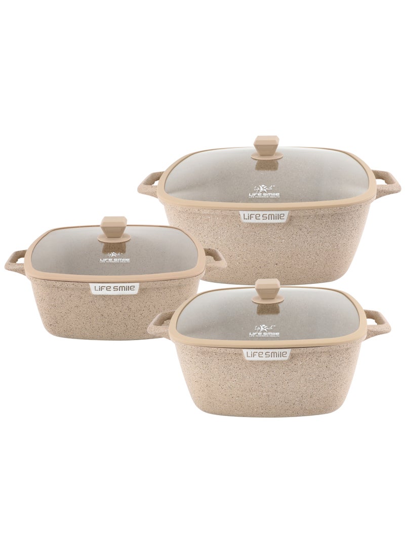 Life Smile Granite Nonstick Cookware Set with Lids — Induction Compatible Aluminum Pots, Scratch-Resistant, PFOA-Free - Image 1
