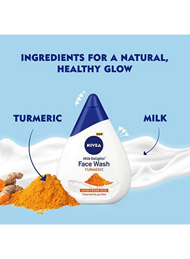 Nivea Women Face Wash For Acne Prone Skin Milk Delights Turmeric Reduces 99.9% Pimple Causing Bacteria 100 Ml - Image 4