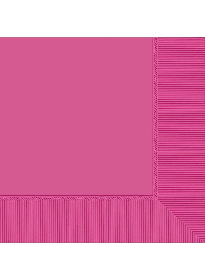 Amscan Beverage Napkins 5" X 5" Bright Pink - Image 1
