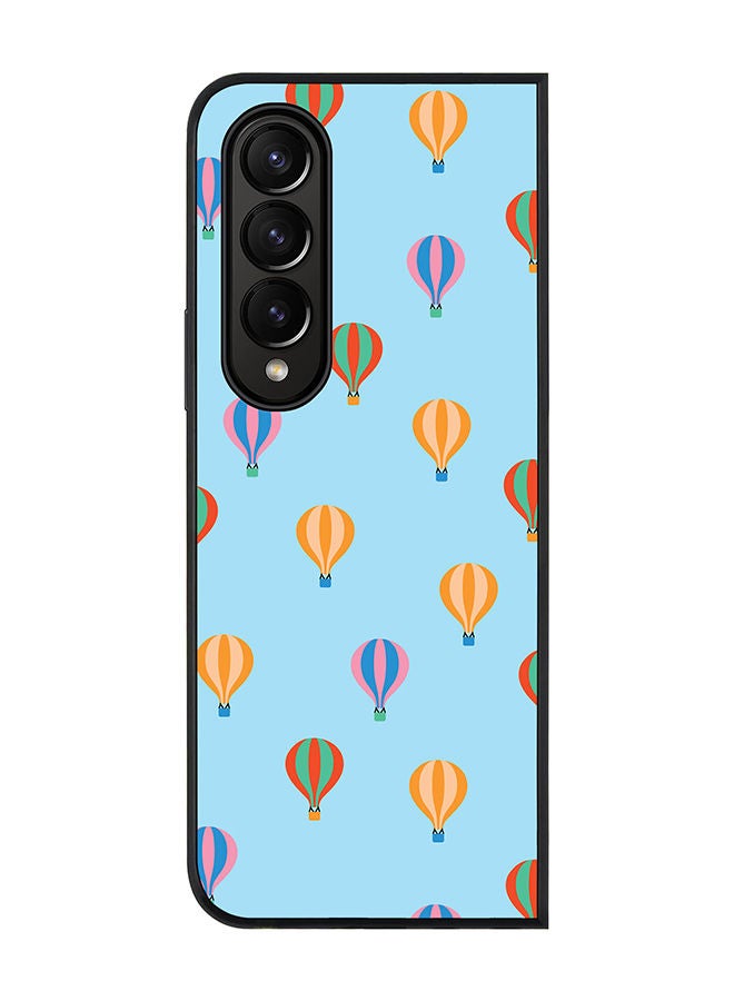 Stylizedd Rugged Black edge case for Samsung Galaxy Z Fold4 Slim fit Soft Case Flexible Rubber Edges Anti Drop TPU Gel Thin Cover - Hot Balloons - Image 1