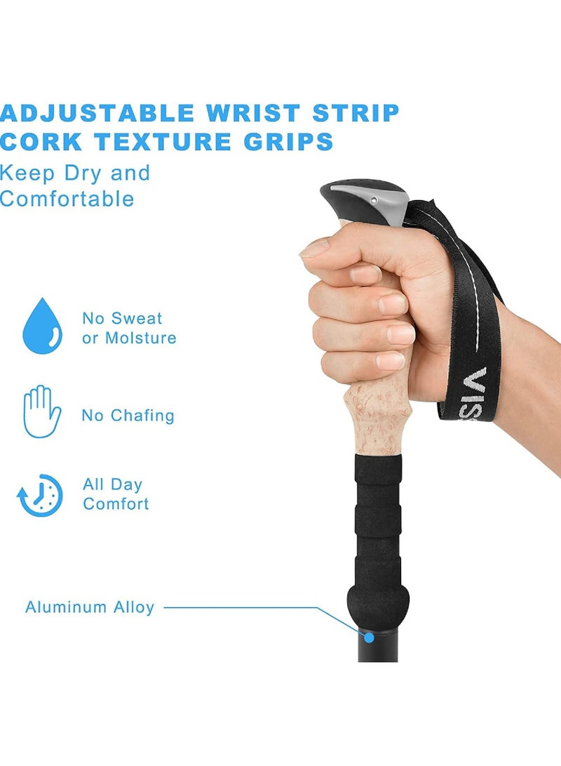 روك بو خفيفة الوزن للرحلات والمشي لمسافات طويلة، أقطاب مشي من الألومنيوم قابلة للتعديل أو عصا مع نظام قفل سريع للمشي لمسافات طويلة والتخييم في الهواء الطلق - Image 5