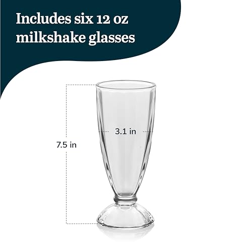Libbey 6-Piece Fountain Shoppe Classic Ice Cream Soda Glass, 12-Ounce, Clear - Image 3