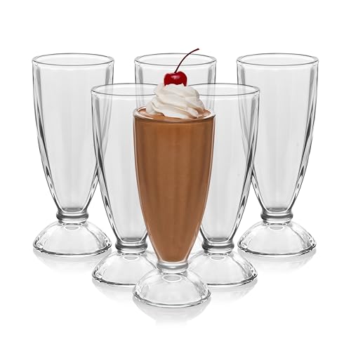 Libbey 6-Piece Fountain Shoppe Classic Ice Cream Soda Glass, 12-Ounce, Clear - Image 1