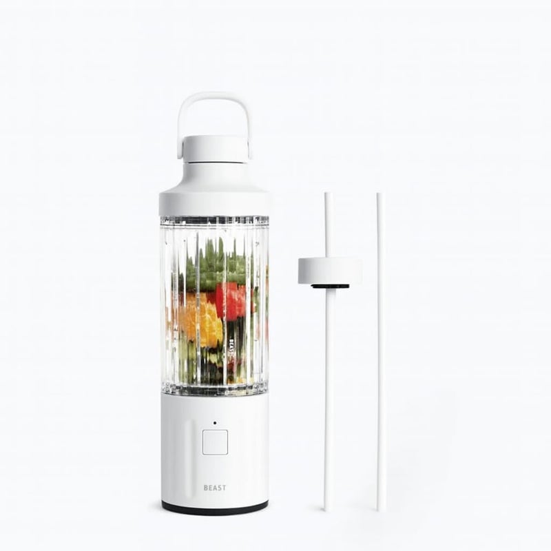 Beast GO Cordless, Premium Portable Blender for Shakes & Smoothies, 22oz Blending Vessel, Blends Ice & Frozen Fruit, Rechargeable USB-C Battery, Drinking Lid and Straw System (Cloud White)