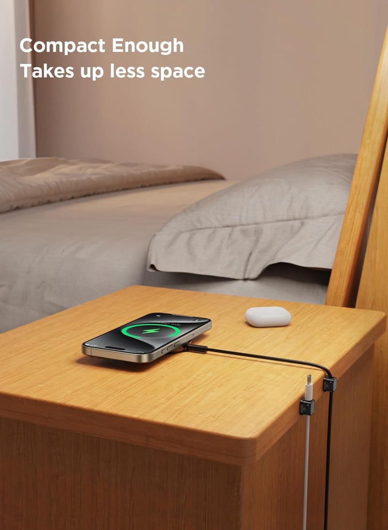 phomemo 12 Pack Magnetic Cable Clips, Smooth Adjustable Cord Holder, Under Desk Cable Management, Adhesive Wire Holder Keeper Organizer for Home Office Desk Phone Car Wall Desktop Nightstand (Black) - Image 3