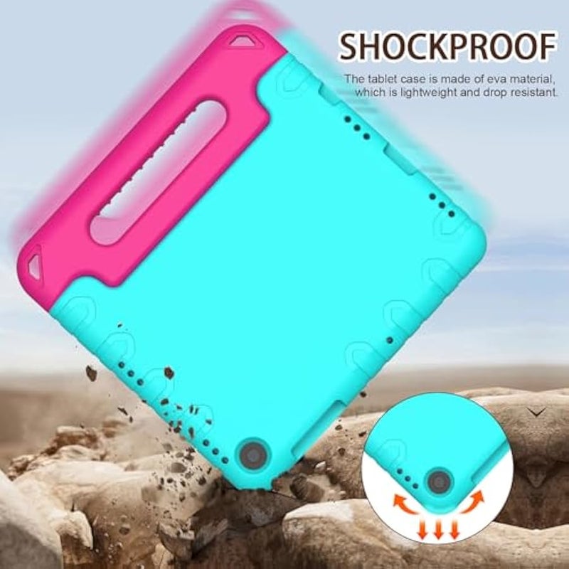 Shockproof Kids Case for Samsung Galaxy Tab A9+ Plus 11 inch with Built-in Screen Protector, Teal+Rose - Image 4