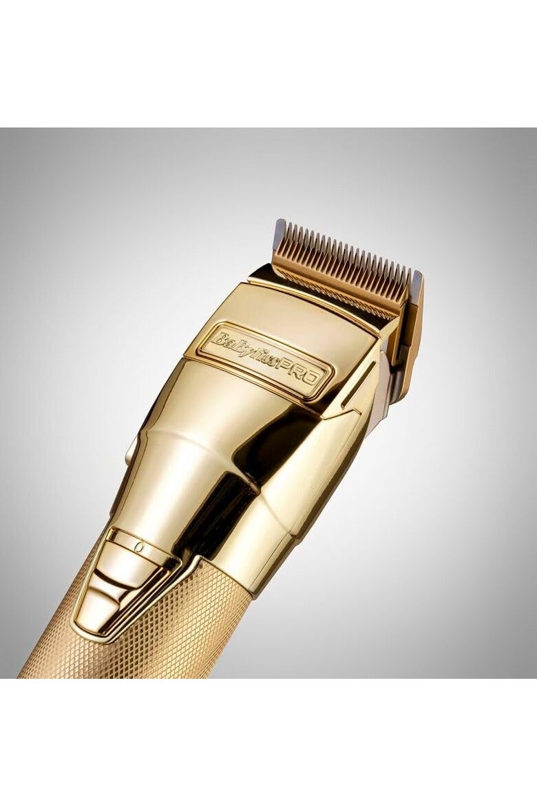 BabylissPRO FXONE All-Metal Cordless Clipper | Gold MIM Fade Blade | Interchangeable Lithium Battery | N1 Digital Motor | 6800 RPM | 2.5 Hr Runtime | 8 Combs | Ergonomic Grip | FX899GE - Image 4
