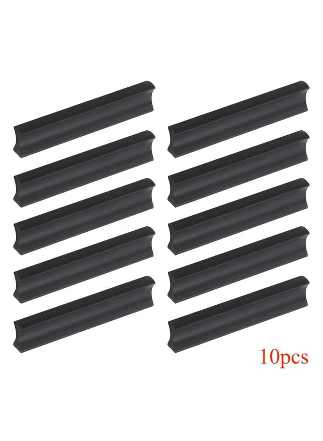 10pcs Matte Black Metal Cabinet Handles 2 5 Inch Hole Center Modern Curved Drawer Pulls - Image 1