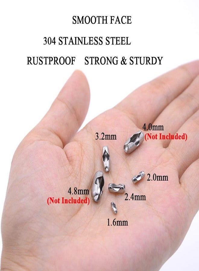 KINGOU 80pcs Stainless Steel Ball Chain Connector Clasps Fits for 1.6/2.0/2.4/3.2mm Beaded Ball Chain … - Image 2