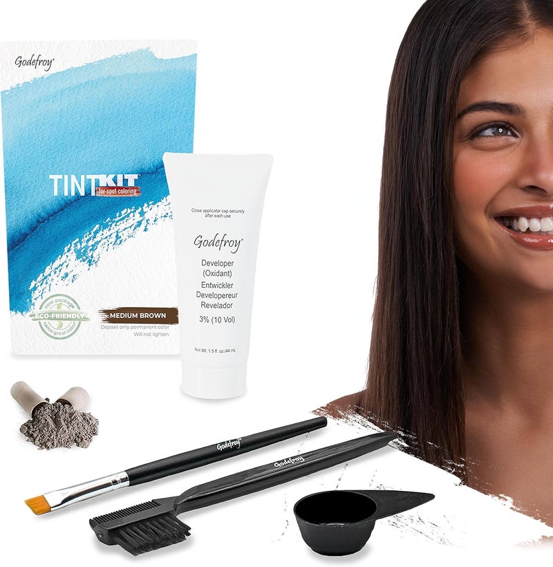 Godefroy Tint Kit Professional for Eyebrows and Beards - Medium Brown - Image 1