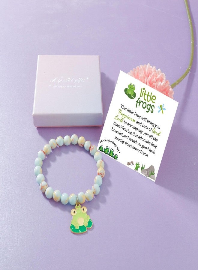 MollyQueen Frog Bracelet - Frog Lovers Gift - Blue Frog Gifts - Amethyst Bead Strand Bracelet with Lobster Claw Clasp - Image 5