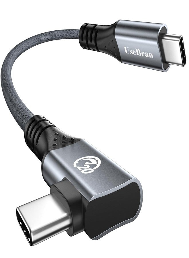 UseBean USB C Right Angle Cable 240W 1ft, 12 inch Short USB C 3.2 Gen 2X2 20Gbps Data Cable 4K Video Monitor Cord, PD 3.1 Type C Fast Charging Cord for iPhone 16 Pro Max Plus, MacBook, iPad, Galaxy S25 - Image 1