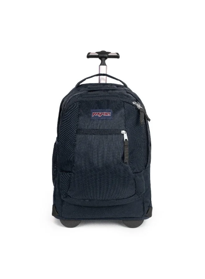 Jansport JanSport Driver 8 Wheeled Backpack, Navy, 15-Inch Laptop Sleeve, Rolling Backpack with Telescopic Handle, Large Capacity, Travel & School Bag