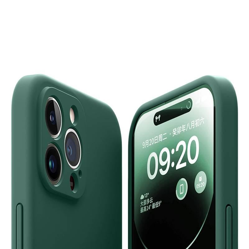 Protective Case | Green | Film | Liquid Silicone | Drop Protection | Shockproof Cover for iPhone 12 Pro Max - Image 1