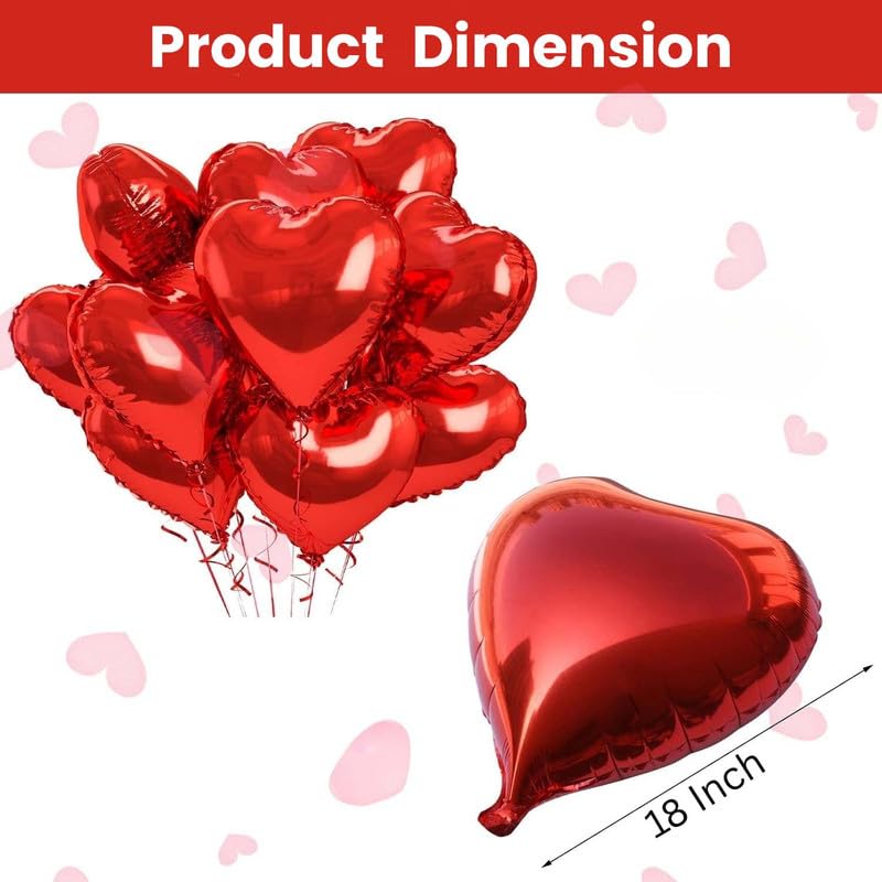 Go Hooked Valentine’s Day Décor Set with 2000 Artificial Rose Petals & 5 Pcs Heart Foil Baloon | Perfect for Proposals, Anniversaries, Candlelight Dinners, Gifting, Husband, Wife - Image 4