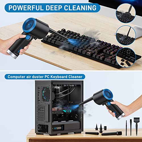 ATEngeus Compressed Air Duster, Electric Air Duster, Cordless Air Duster for Computer, Stepless Speed, Keyboard Cleaner, Replace Canned Air, Brushless Motor, 6000mAh - Image 2