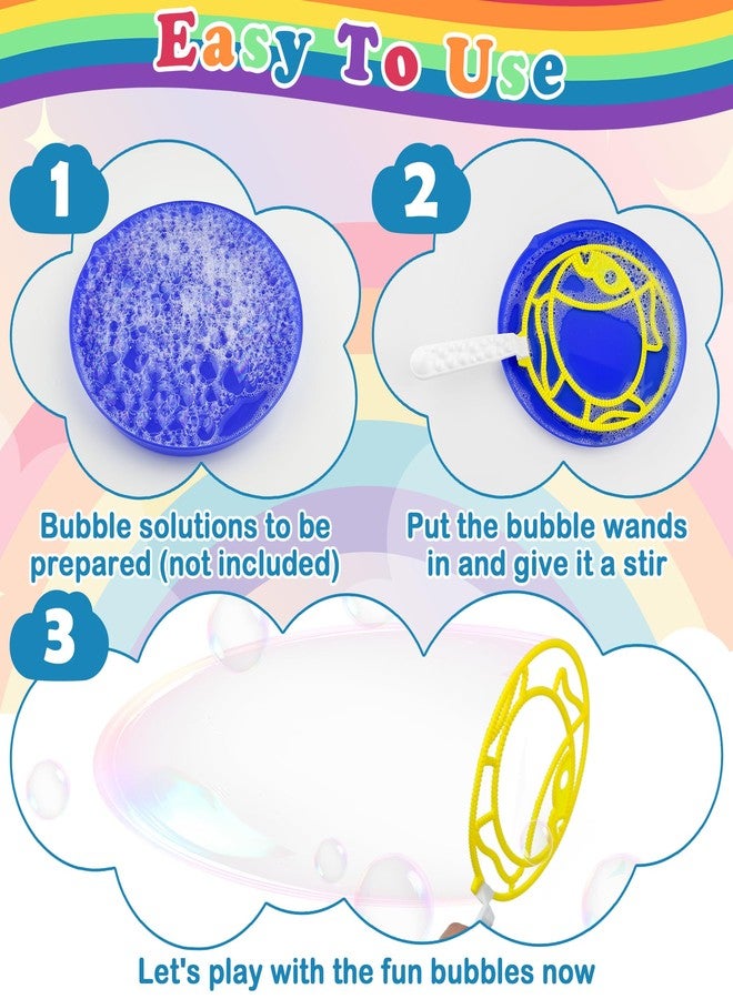 iShyan Big Bubble Wands Set,6 PCS Large Bubbles Maker Wand Set with Tray,Bubble Making Toys for Kids Summer Outdoor Birthday Party Favors - Image 3