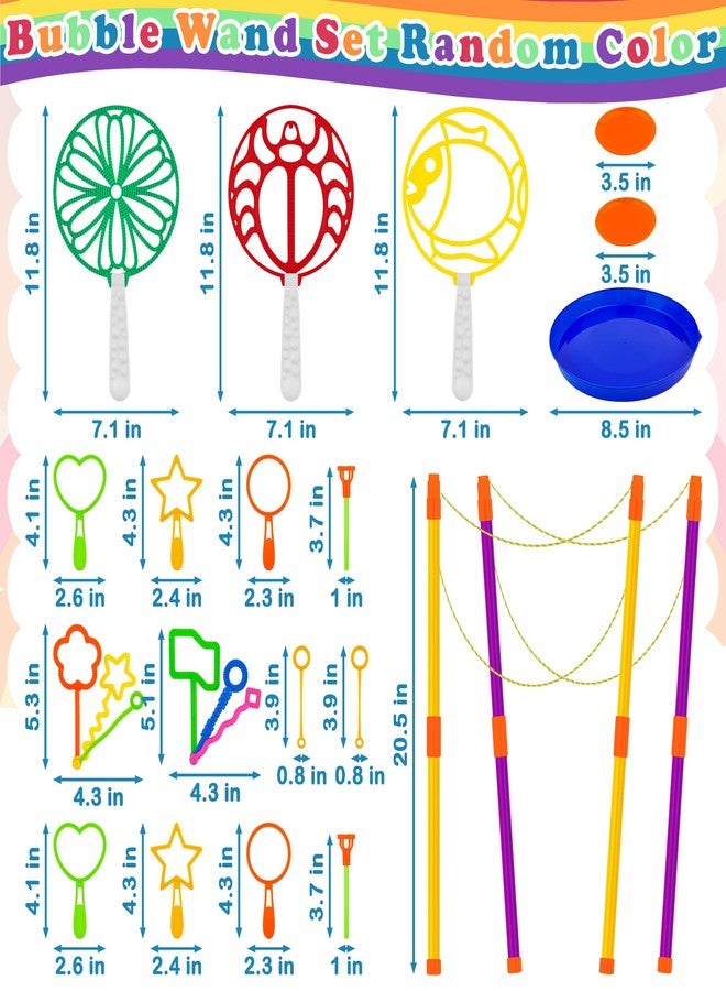 iShyan Big Bubble Wands Set,6 PCS Large Bubbles Maker Wand Set with Tray,Bubble Making Toys for Kids Summer Outdoor Birthday Party Favors - Image 2