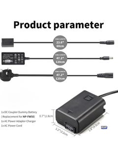 AC PW20 Power Supply Adapter & NP-FW50 Dummy Battery Kit for Sony Alpha Cameras – Compatible with A6500, A6400, A6300, A6100, A6000, A5100, A7 Series, RX10, ZV-E10 – Continuous Power for Photography and Videography - pzsku/Z78EC79D90F946EB3FD6EZ/45/_/1739906870/69c1b503-e2b5-4eab-be4d-335a744b8fba