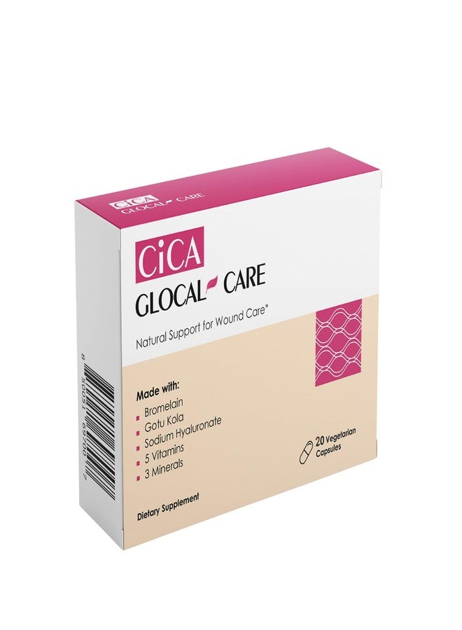 GlocalCare مكمل غذائي GlocalCare CICA مثبت سريريًا لالتئام الجروح - يساعد في دعم التئام الندبات والتعافي - يساعد في إصلاح الجلد والأنسجة بعد العمليات الجراحية والجروح وعلاج الندبات والكدمات (20 كبسولة) - Image 1
