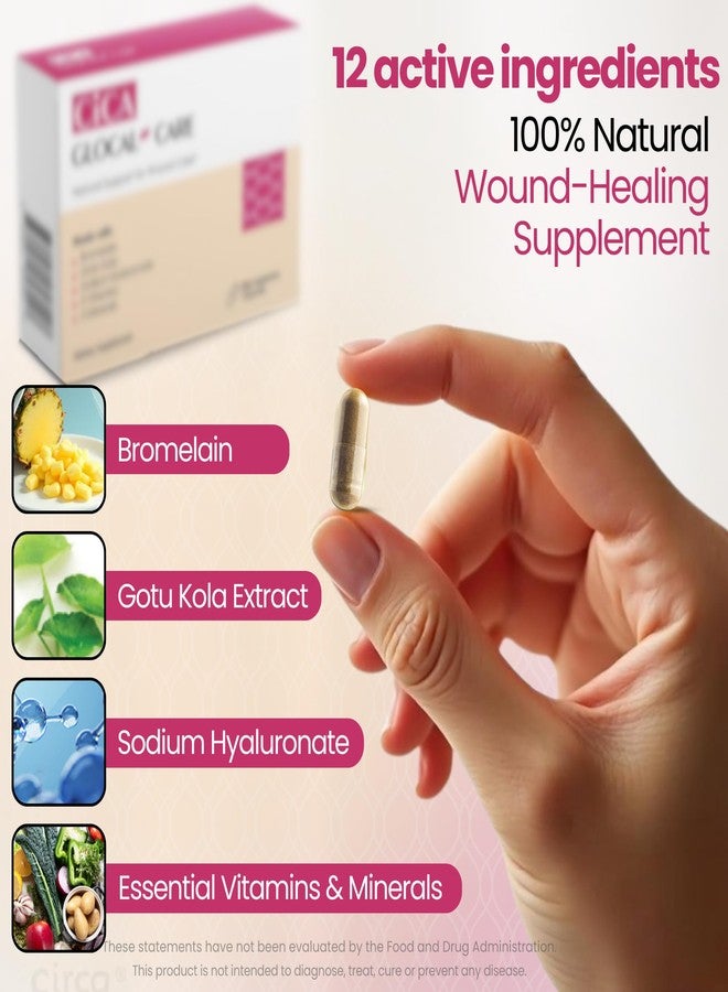 GlocalCare مكمل غذائي GlocalCare CICA مثبت سريريًا لالتئام الجروح - يساعد في دعم التئام الندبات والتعافي - يساعد في إصلاح الجلد والأنسجة بعد العمليات الجراحية والجروح وعلاج الندبات والكدمات (20 كبسولة) - Image 5