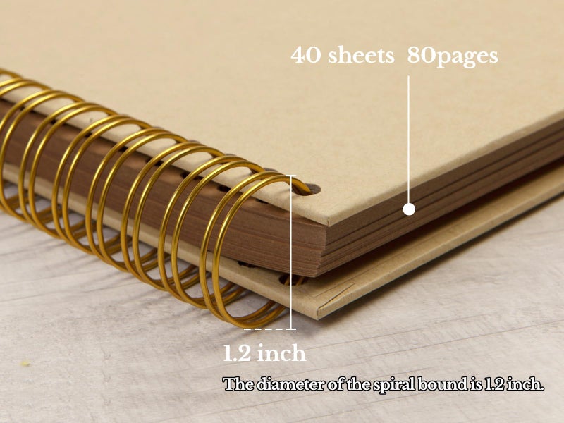 potricher 12 x 12 Inch Large DIY Scrapbook Photo Album 80 Pages Thick Kraft Blank Yellow Paper Memory Book for Wedding and Anniversary Family (Yellow, 12 Inch) - Image 4