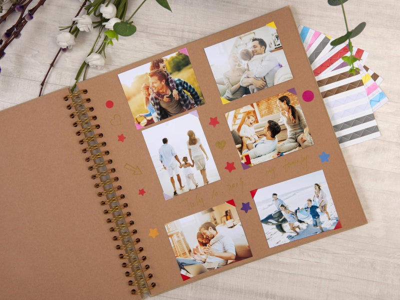potricher 12 x 12 Inch Large DIY Scrapbook Photo Album 80 Pages Thick Kraft Blank Yellow Paper Memory Book for Wedding and Anniversary Family (Yellow, 12 Inch) - Image 3